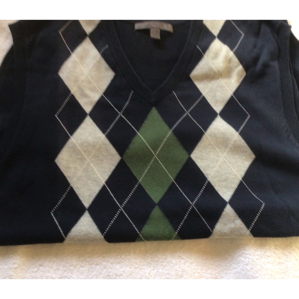 Old Navy, Mens Size XL, Dark Blue Argyle Pattern Vest
